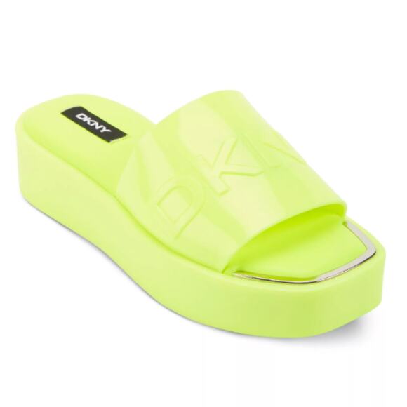 NEW DKNY Women's Laren Platform Slide Sandals Zest Size 7M Open Toe Slip On - Picture 1 of 4